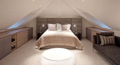 Dormers - ecoTrus Attic Landing Ideas, Beige Attic Bedroom, Loft Bedroom Ideas Sloped Ceiling, Low Attic, Small Attic Bedroom Designs, Small Loft Bedroom, Attic Ceiling, Small Loft Spaces, Small Attic Bedroom