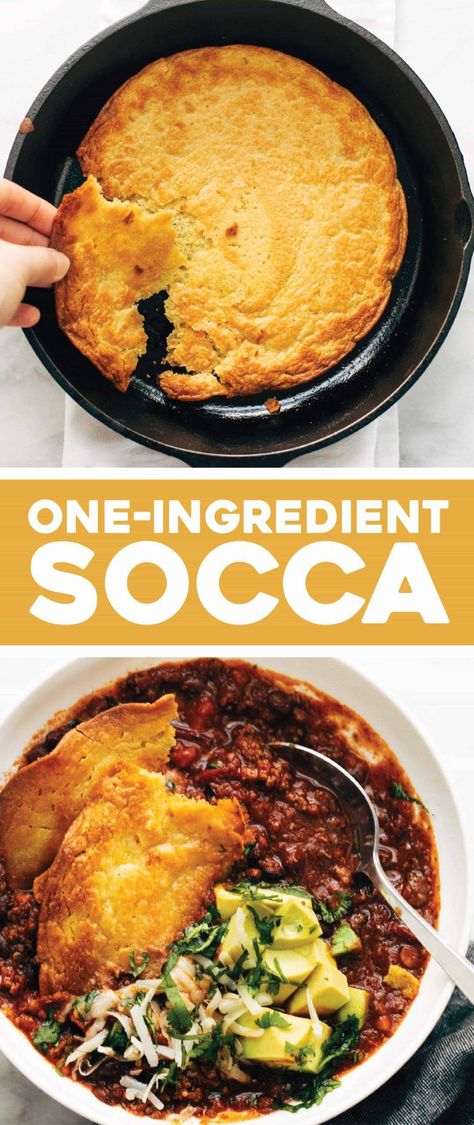 One Ingredient Socca! Amazing, crispy, golden brown, flaky flatbread that requires just ONE ingredient. Just mix, pour, bake, and done! #socca #flatbread #bread #glutenfree | pinchofyum.com Socca Flatbread, Socca Bread, Garbanzo Recipes, Flaky Flatbread, Socca Recipe, Italian Stallion, Vegetarian Ideas, School Recipes, Ethiopian Food