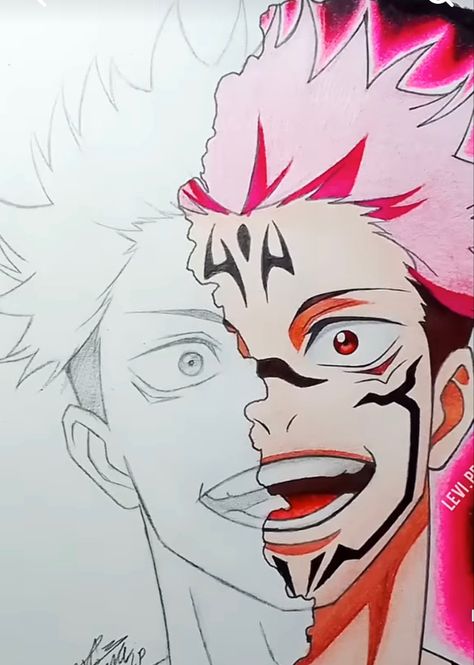 Work five days. Hope you guys like it. Sukuna Drawing, Easy Manga Drawings, Cherry Blossom Drawing, Emoji Coloring Pages, Anime Face Drawing, Naruto Sketch Drawing, Pencil Sketch Images, Best Anime Drawings, Anime Drawing Books