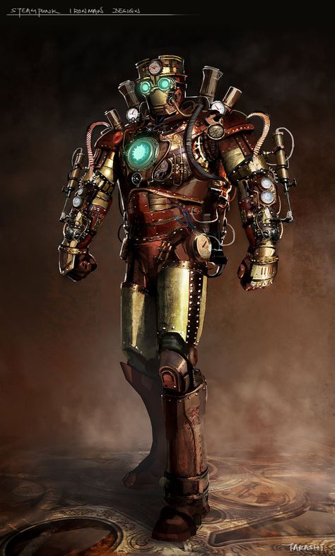 Steampunk Iron Man byTakashi Tan Iron Man, Wall, White