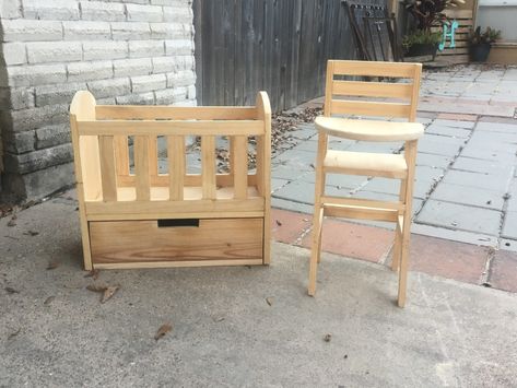 Diy Doll Highchair, Diy Doll Crib, Diy Baby Doll Crib, Wooden Doll Crib, Baby Doll Cradle, Infant Bed, Baby Doll Crib, Baby Doll Furniture, Doll High Chair