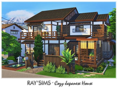 The Sims Resource - Cozy Japanese House Sims 4 Chinese House, Small Modern Japanese House, Sims 4 Cc Japanese Furniture, Japanese Apartment Layout, Sims 4 Japanese House, Japanese House Floor Plans, Japanese Loft, Small Japanese House, Modern Zen House