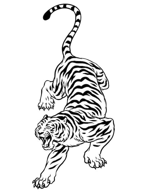 Tiger Stencil, White Tiger Tattoo, Tiger Vector, Tier Tattoo, Sak Yant Tattoo, Tiger Tattoo Design, Tiger Drawing, Thai Tattoo, Asian Tattoos