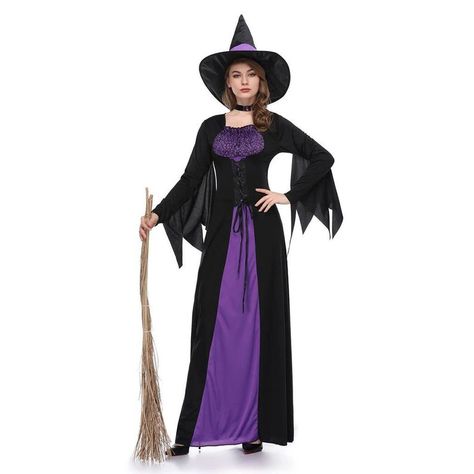 Witch dress sorceress cosplay outfit adult Halloween costume | Etsy Witch Costumes For Women, Wizard Cosplay, Witches Costumes For Women, Witchy Dress, Purple Long Dress, Witch Cosplay, Fancy Dresses Party, Witch Costumes, Witch Dress