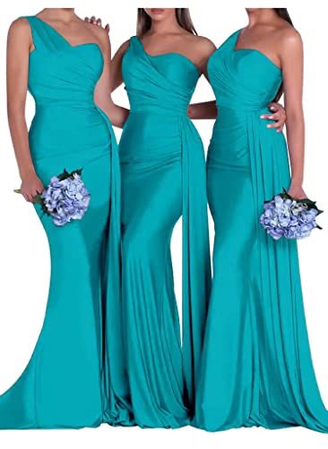 Turquoise Bridesmaid Dresses, Royal Blue Bridesmaid Dresses, Bridesmaid Dresses Satin, Orange Bridesmaid Dresses, Bridesmaid Dresses Long, Mermaid Bridesmaid, One Shoulder Prom Dress, One Shoulder Bridesmaid Dresses, One Shoulder Bridesmaid