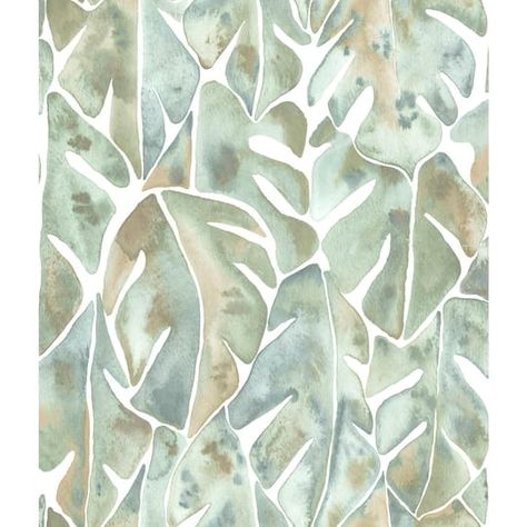 RoomMates Cat Coquillette Philodendron Peel & Stick Wallpaper | Michaels Watercolor Botanicals, Cat Coquillette, Dorm Furniture, Room Visualizer, Storing Paint, Affordable Decor, Decorating Tools, Wallpaper Samples, Pale Green