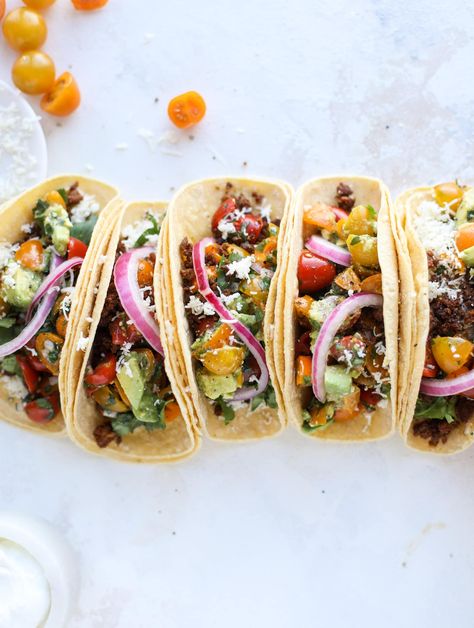 Our Favorite Ground Beef Tacos Beef Tacos Recipes, Best Burger Recipe, Healthy Ground Beef, The Best Burger, Ground Beef Recipes Healthy, Beef Tacos, Ground Beef Tacos, American Recipes, Ground Beef Recipes Easy