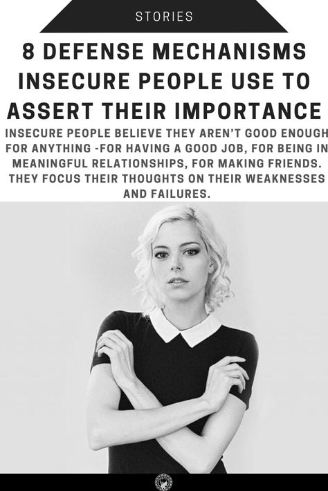 Insecure people believe they aren’t good enough for anything -for having a good job, for being in meaningful relationships, for making friends. They focus their thoughts on their weaknesses and failures. Insecure Friends, Insecure People Quotes, Insecure People, Defense Mechanisms, Personality Traits, Our Friendship, People Quotes, Good Job, Making Friends