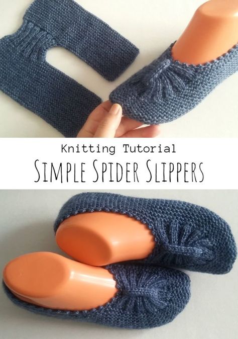 Chunky Knit Slippers, Knitted Slippers Free Pattern Easy, Knitted Slippers Free Pattern, Quick Knitting Projects, Knit Slippers Free Pattern, Knit Slippers, Crochet Throw Pattern, Knitted Slippers Pattern, Knitting Hats