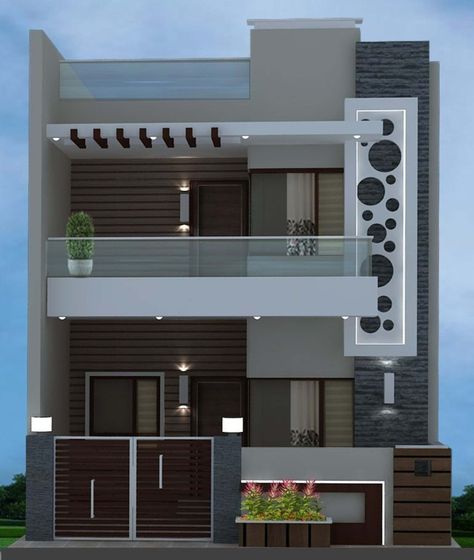 Top 30 Modern House Design Ideas For 2020 - Engineering Discoveries Normal House, Indian House Plans, 2 Storey House Design, Small House Elevation, Small House Front Design, Two Story House, Best Modern House Design, Small House Design Exterior, Small House Elevation Design