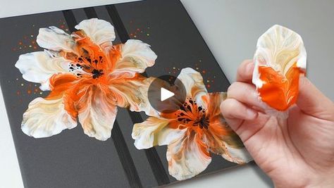 Diy Acrylic Painting Ideas, Easy Flower Painting Watercolour, Flower Painting Canvas Acrylic, Acrylic Art Flowers, Designer Gemma77, Jay Lee, Acrylic Flower Painting, Painting Flowers Tutorial, Easy Flower Painting