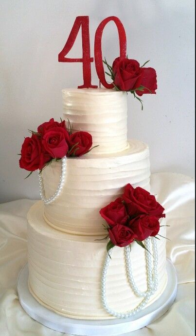 Ruby Wedding Cake Ideas 40th Anniversary, Ruby Red 40th Anniversary, 40th Anniversary Table Decorations, Ruby Red Anniversary Party Ideas, 40th Wedding Anniversary Cake Ideas, Ruby Party Theme, 40 Th Wedding Anniversary Ideas, Ruby Anniversary Party Ideas Decoration, 40th Wedding Anniversary Party Ideas Ruby Red