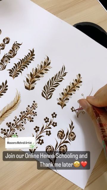 Floral Finger Mehndi Designs, Border Henna Designs, Mehndi Class Day 1 Pic, Patti Mehndi Design, Vines Mehndi Design, Mehndi Designs Practice, Mehandi Videos, Mehandi Practice, Learn Mehndi