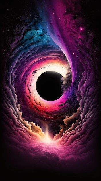 Black hole wallpaper, colorful black rol... | Premium Photo #Freepik #photo #black-hole-art-wallpaper #wallpaper-black-hole #colorful-black-hole-wallpaper #black-hole-space-wallpaper Side By Side Photo, Space Art Gallery, Cool Galaxy Wallpapers, Yin Yang Art, Image Moto, Android Wallpaper Art, Trippy Visuals, Galaxies Wallpaper, Live Screen Wallpaper