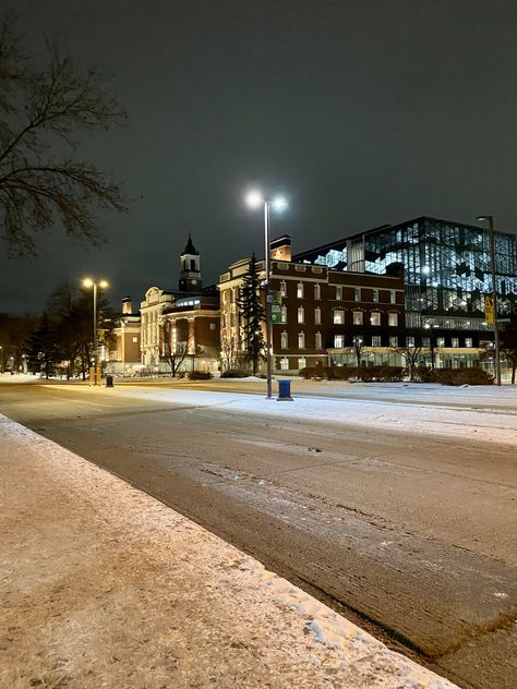 University of Alberta by night University Of Alberta Aesthetic, Alberta Aesthetic, University At Albany, Dream Future, University Of Alberta, University Life, Gap Year, 2024 Vision, Winter Aesthetic