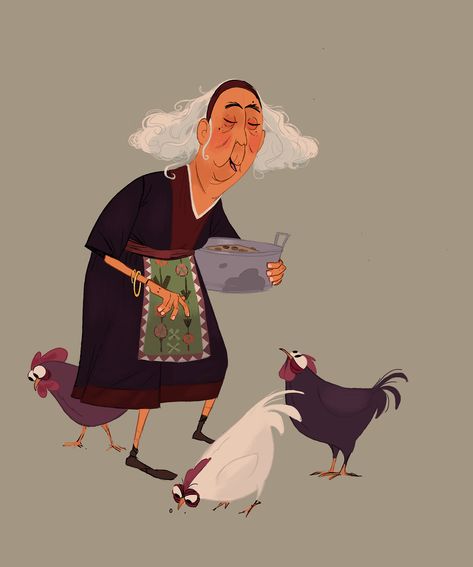 Artist Character, Regnul Animal, Tom Thumb, Cute Chickens, Book Illustration Art, Old Woman, Cartoon Character Design, Illustration Character Design, Illustrations And Posters