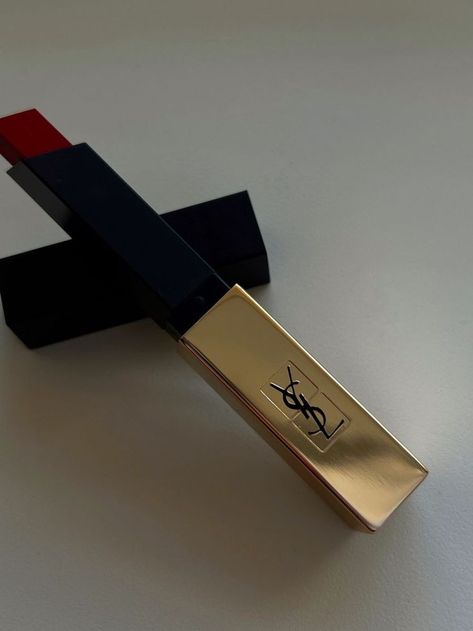 Red Ysl Lipstick, Ysl Make Up, Ysl Lipstick Aesthetic, Ysl Makeup Aesthetic, Ysl Vibes, Ysl Fragrance, Saint Laurent Aesthetic, Saint Laurent Lipstick, Ysl Cosmetics