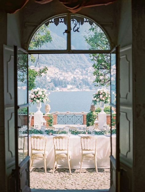 Future Wedding Ideas, Floral Arbor, Magical Lake, Wedding Getaway, Al Fresco Wedding, Lake Como Villas, Lake Villa, Happy M, Romantic Backdrop