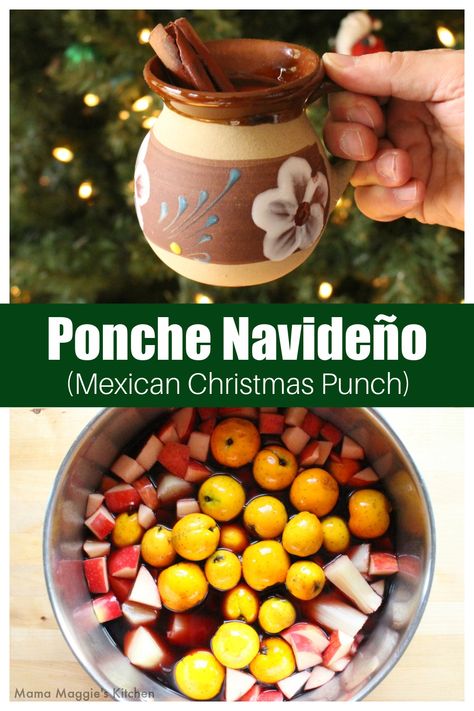 Mexican Ponche Recipe Easy, Hot Fruit Punch Mexican Christmas, How To Make Ponche Mexican Christmas, Christmas Ponche Recipe, Posada Food Ideas, Mexican Punch Recipe Holidays, Ponche Recipe Mexican, Latino Christmas Food, Mexico Christmas Food