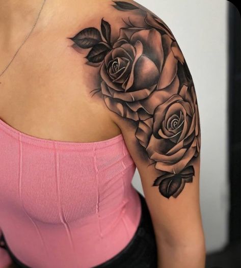 Shoulder And Upper Arm Tattoos For Women, Best Shoulder Tattoos, Front Thigh Tattoos, Bicep Tattoo Women, Cute Shoulder Tattoos, Tattoo Machine Tattoo, Girl Shoulder Tattoos, Tattoo Ideas Unique, Tattoo Artist Tattoo