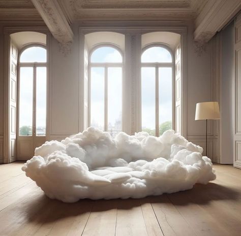 Embrace Relaxation: A Cloud-Shaped Sofa In Your Dream Home Kindergarten Photography, Cloud Garden, The Cloud Couch, Cloud Couch, Wooden Garden Bed, Inside A House, Diy Clouds, Unique Furniture Pieces, Cloud Shapes