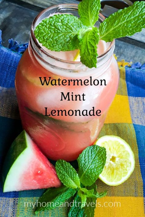 Lemonade With Mint, Watermelon Recipes Drinks, Watermelon Mint Lemonade, Easy Lemonade Recipe, How To Make Lemonade, Dinner 2023, Fourth Of July Crafts, Growing Mint, Watermelon Drink