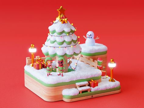 Polygon Design, Xmas Theme, Christmas Props, Xmas Cake, Christmas Artwork, Isometric Design, Merry Christmas Images, 카드 디자인, Christmas Town