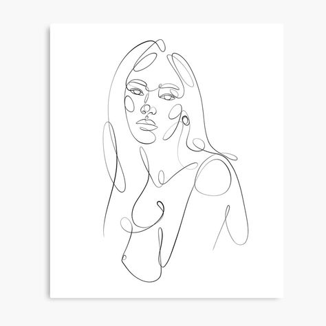 Get my art printed on awesome products. Support me at Redbubble #RBandME: https://www.redbubble.com/i/metal-print/Abstract-nude-woman-one-line-drawing-portrait-by-Bondingsoul/78009666.0JXQP?asc=u Woman One Line Drawing, Line Drawing Portrait, Interior Prints, Embroidered Canvas Art, Minimalistic Art, Drawing Portrait, One Line Drawing, Embroidered Canvas, Drawing Inspo