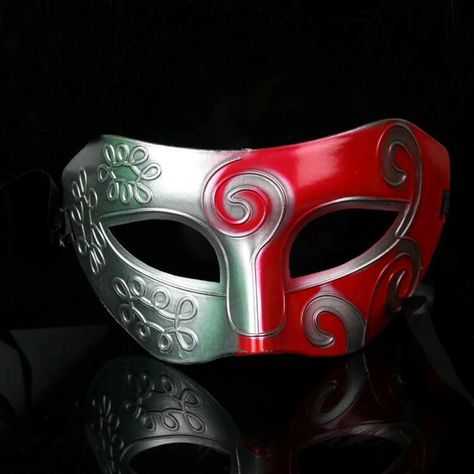 Red silver Masquerade Masks For Men, Carnival Party Favors, Silver Masquerade Mask, Mens Masquerade Mask, Venetian Masquerade Masks, Venetian Masquerade, Masquerade Masks, Venetian Masks, Halloween Masquerade