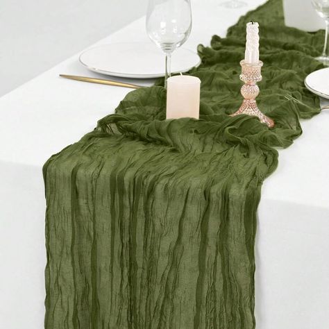 1pc Blue Cheese Cloth Table Runner Bohemian Gauze Cheesecloth Table Runner Rustic Transparent Tablecloth For Wedding, Bridal Shower, Birthday Party, Cake Display | SHEIN USA Irish Party Decorations, Cheese Cloth Table Runner, Cake Display Table, Cloth Table Runner, Party Cake Table, Restaurant Themes, Tafel Decor, Cake Table Decorations, Green Table