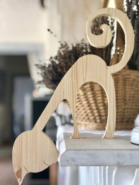 Wood Projects For Beginners, Wood Animal, Scrap Wood Projects, Diy Holz, Christmas Wood Crafts, Wooden Cat, Wooden Projects, Wood Creations, Wooden Animals