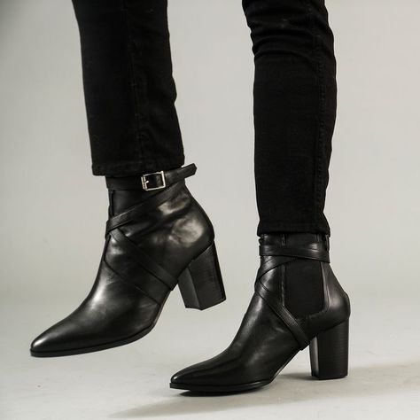 Men Shoes With Heels, Heeled Mens Boots, High Heel Boots Men, Men Heel Boots, Men In Heeled Boots, Men High Heels Boots, Men Heeled Boots, Men’s Heeled Boots, Men In High Heel Boots