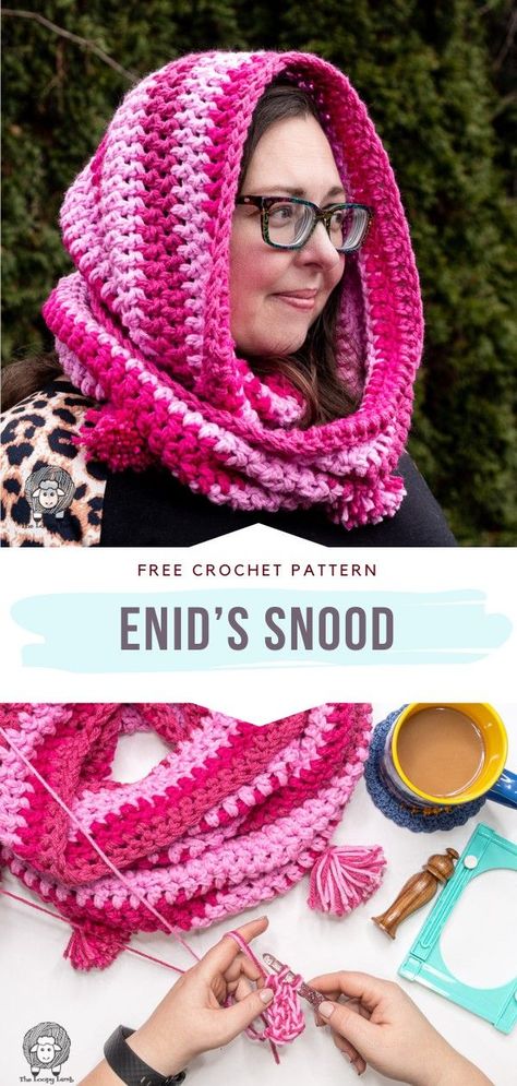 Crochet Snood Crochet Hooded Cowl, Snood Pattern, Crochet Snood, Crochet Project Free, Crochet Hood, Fast Crochet, Fashionable Accessories, Crochet Hat Free, White Clothes