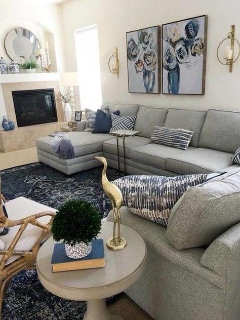 Moroccan Decor Living Room, Decor Around Tv, Blue Living Room Decor, Cottage House, Blue Living Room, Living Room Grey, New Living Room, Room Colors, Decor Living