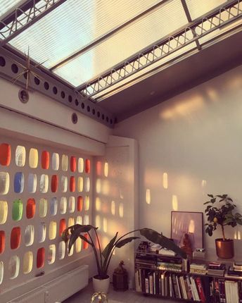 Solar Punk, Window Bars, Modernist House, Modern Stained Glass, Time Periods, Glass Brick, Stained Glass Decor, Interior Windows, Stained Glass Crafts