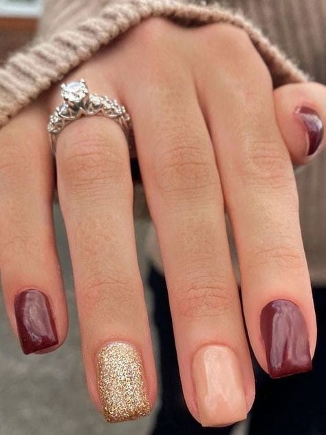 Fall Nails For Homecoming, Wedding Nails For Burgundy Dress, Hoco Nails For Maroon Dress, Fall Wedding Nails For Bridesmaid Burgundy, Hoco Nails For Burgundy Dress, What Color Nails With Burgundy Dress, Maroon And Cream Nails, Burgundy Homecoming Nails, Bridal Fall Nails