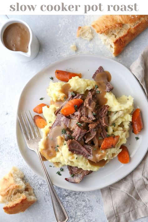 This classic pot roast recipe cooked in the slow cooker is fall-apart tender and full of so much flavor. Southern Coconut Cake Recipe, Southern Coconut Cake, Easy Homemade Gravy, Pot Roast Crock Pot Recipes, Classic Pot Roast, Slow Cooker Pot Roast, Best Pot Roast, Pot Roast Recipe, Pot Roast Slow Cooker