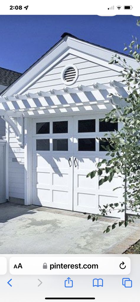 Door Pergola, White Garage, Garage Pergola, Pergola Diy, Garage Door Types, Garage Door Styles, Garage Exterior, Carriage Doors, Faux Window