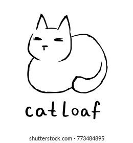 Cat Loafing Drawing, Loaf Cat Tattoo, Cat One Line Drawing, Cat Loaf Drawing, Cat Bakery, Tats Ideas, Cat Loaf, Cat Tattoo Simple, Cat Outline