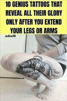 Leg Tattoo Placements, Back Of Leg Tattoos, Optical Illusion Tattoo, Clever Tattoos, Drawing Tattoo, Hand Tattoos For Women, Body Movement, Modern Tattoos, Crazy Stuff