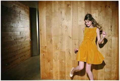 mustard velvet dress Venetia Scott, Orla Kiely Dress, Yellow Party Dresses, Velvet Party Dress, A Beautiful Mess, Orla Kiely, Wes Anderson, Beautiful Mess, Lovely Clothes