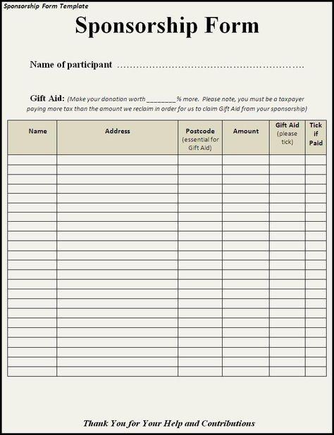 Sponsorship Form Template Sponsorship Form Template, Donation Form, Invoice Template Word, Event Sponsorship, Bottle Label Template, Order Form Template, Card Templates Free, Form Template, Spreadsheet Template