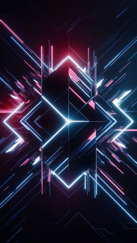 Neon Shapes, Futuristic Wallpaper, Definition Wallpaper, Futuristic Elements, Neon Geometric, Dynamic Light, Capsule Hotel, Abstract Wallpapers, Abstract Geometric Shapes