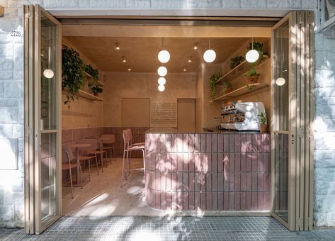 Small Coffee Shop, Colour Architecture, Cafe Shop Design, Stainless Steel Countertops, Small Cafe, Cafe Interior Design, Cafe Shop, Bifold Doors, Cafe Interior