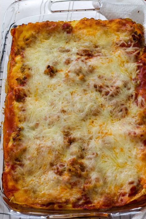 Lasagna With Spaghetti Sauce, Small Batch Lasagna Recipe, Lasagna Recipe With Jar Sauce, Lasagna Recipe With Oven Ready Noodles, Lasagna With Oven Ready Noodles, Recipe Using Spaghetti Sauce, Prego Sauce Recipe, Quick Lasagna Recipe, Simple Lasagna Recipe