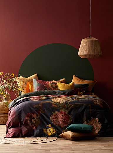 Gladioli Red duvet cover set | Beddinghouse | Duvet Covers | Bedroom | Simons Bedroom Bed Design Modern, Maroon Bedroom, Jewel Tone Bedroom, Exotic Bedrooms, Double Loft Beds, Burgundy Bedroom, Red Duvet, Bedroom Duvet, Double Bed Designs