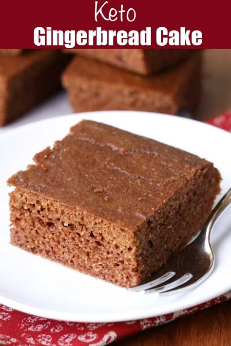 Low Carb Gingerbread Cake, August Food, Keto Gingerbread, Crunchy Biscuits, Low Carb Gingerbread, Gingerbread Cake Recipe, Keto Cakes, Dump Cakes, Thm Desserts