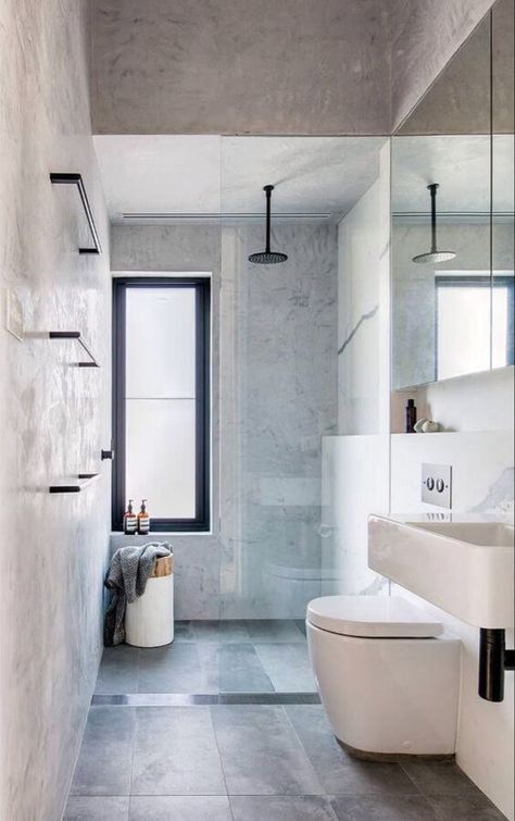 Narrow Bathroom Layout, Long Narrow Bathroom, Bathroom Design Black, Window In Shower, Bathroom Shower Design, Narrow Bathroom, Frameless Shower Doors, Bathroom Windows, Trendy Bathroom