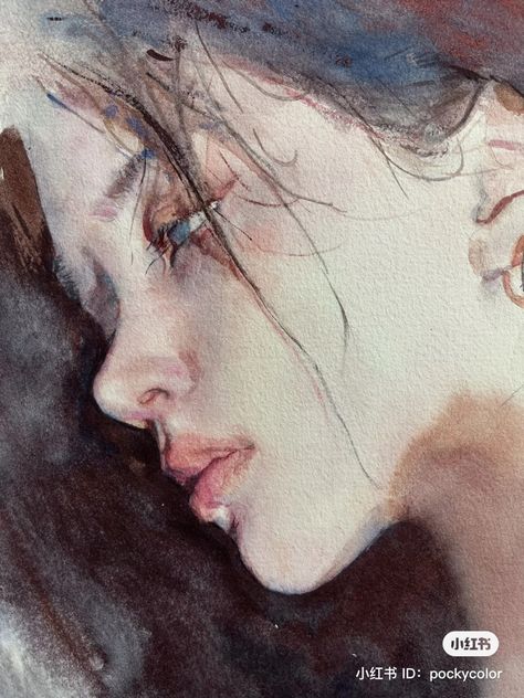 Watercolor Painting Person, Watercolor Art Professional, Watercolour Person, Watercolor Art Person, Watercolor Reference Photo, Watercolour Face, Watercolour Reference, People Watercolor, Watercolor People