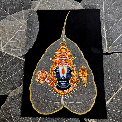 Hindu Gods Drawing ll Hindu Gods Acrylic Painting ll Sanatan Paintings ll Tirupati Balaji Artwork ll Tirupati Balaji Painting ll Peepal Leaf Art ll Skeleton Peepal Leaf Art Sanatan Paintings, Leaf Art Diy, Tirupati Balaji, Butterfly Cake Topper, Butterfly Cake, Butterfly Cakes, Paintings Art, Mural Design, Leaf Art